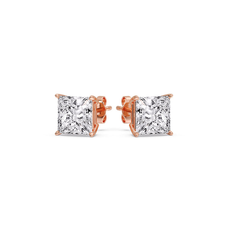 Princess-Cut Diamond Solitaire Stud Earrings (1 - 10ct | GIA & IGI Certified)