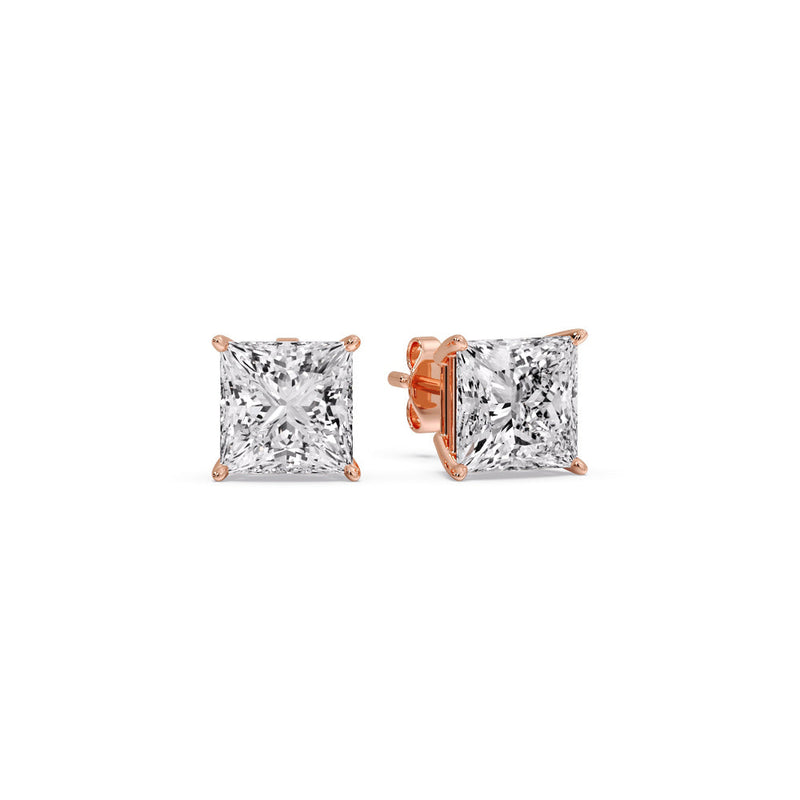 Princess-Cut Diamond Solitaire Stud Earrings (1 - 10ct | GIA & IGI Certified)