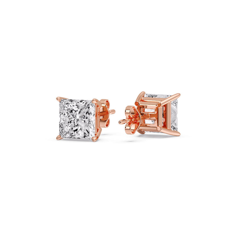 Princess-Cut Diamond Solitaire Stud Earrings (1 - 10ct | GIA & IGI Certified)