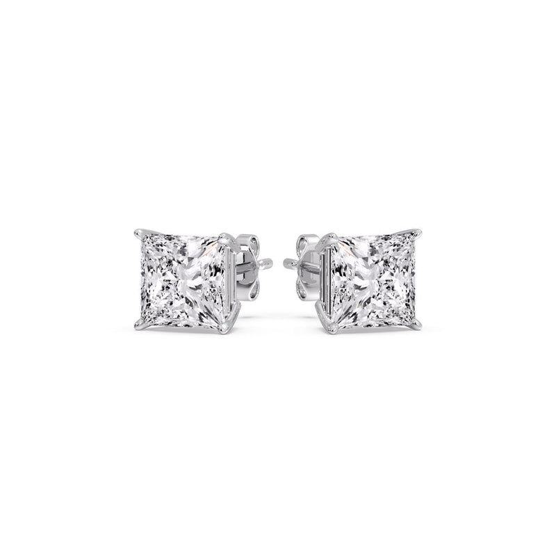 Princess-Cut Diamond Solitaire Stud Earrings (1 - 10ct | GIA & IGI Certified)
