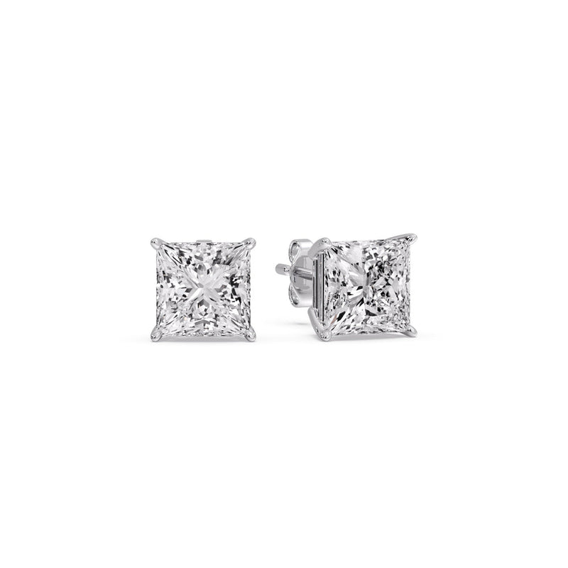 Princess-Cut Diamond Solitaire Stud Earrings (1 - 10ct | GIA & IGI Certified)
