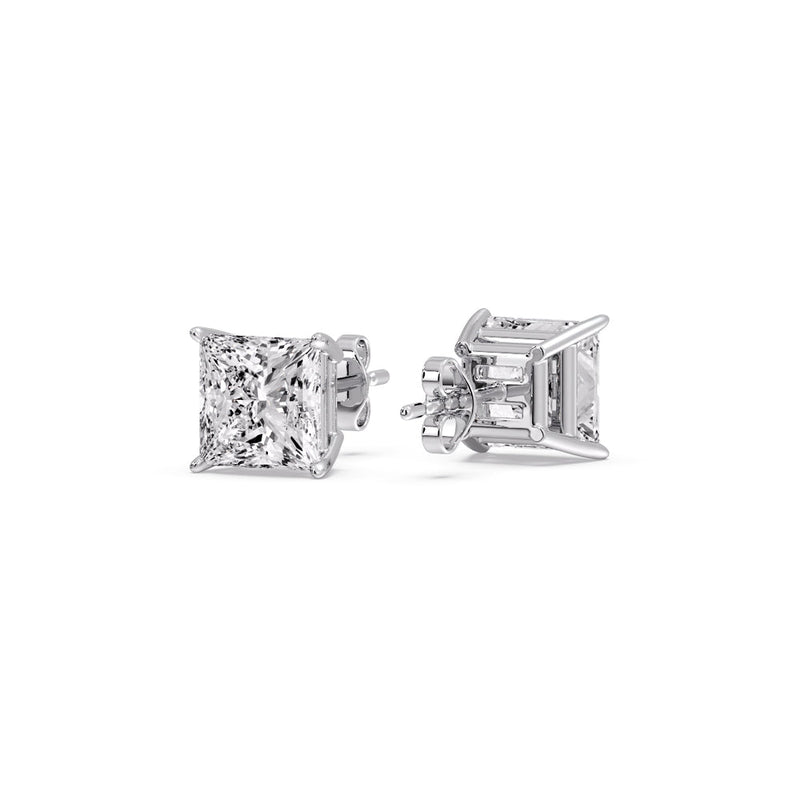Princess-Cut Diamond Solitaire Stud Earrings (1 - 10ct | GIA & IGI Certified)