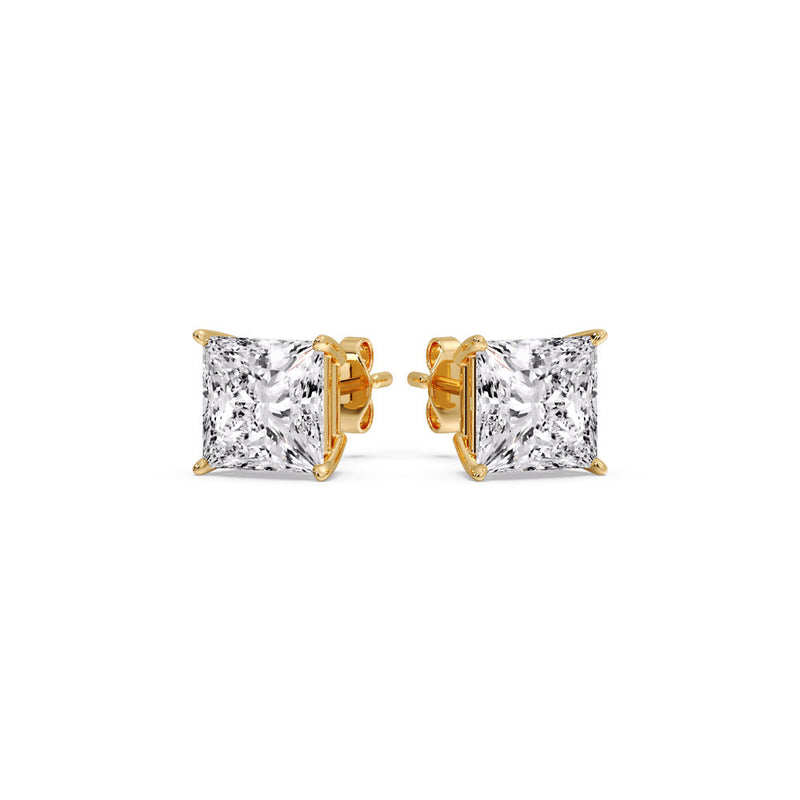 Princess-Cut Diamond Solitaire Stud Earrings (1 - 10ct | GIA & IGI Certified)