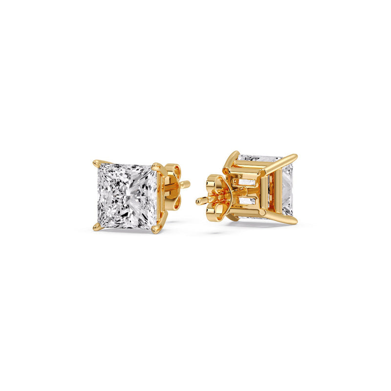 Princess-Cut Diamond Solitaire Stud Earrings (1 - 10ct | GIA & IGI Certified)