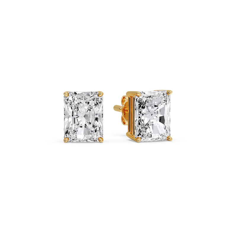 Certified Basket Stud Earrings Set With Radiant Cut Diamonds (1.00ct - 4.00ct)