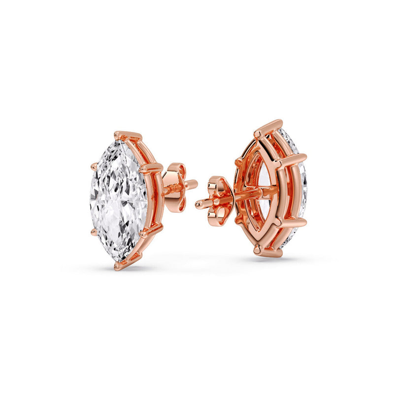 Marquise Diamond 6 Prong Stud Earrings