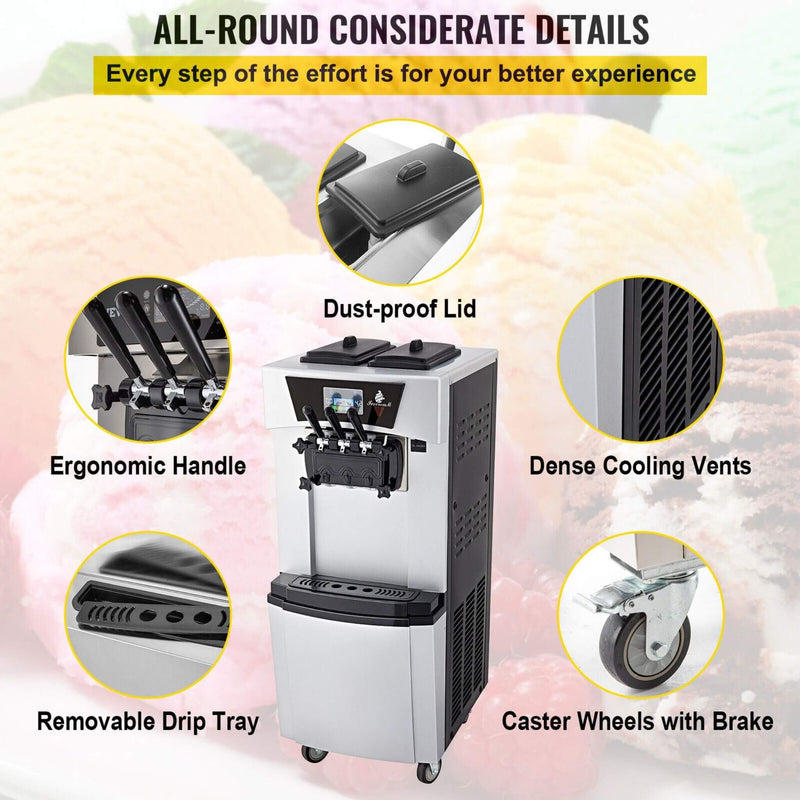 20-30L/H 2450W Commercial Soft Serve Ice Cream Machine Maker (SAK17494)