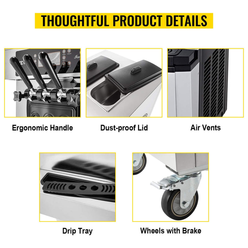 20-30L/H 2450W Commercial Soft Serve Ice Cream Machine Maker (SAK17494)