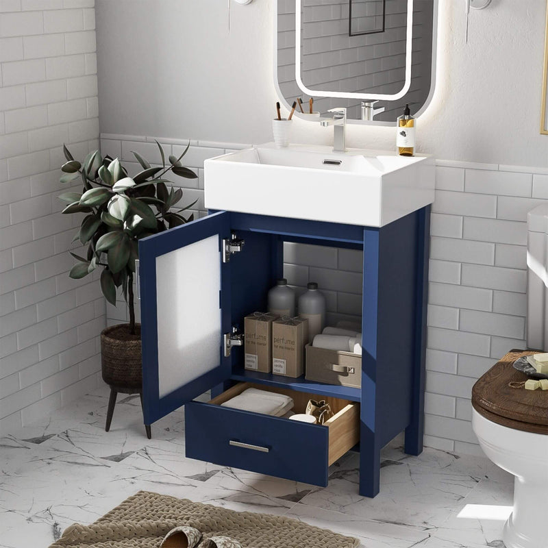 Nuvia 20-Inch Modern Bathroom Vanity With Ceramic Sink And Storage Cabinet (SAK83047)