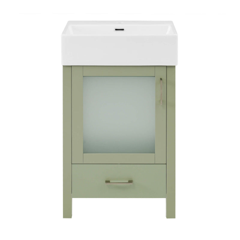 Nuvia 20-Inch Modern Bathroom Vanity With Ceramic Sink And Storage Cabinet (SAK83047)