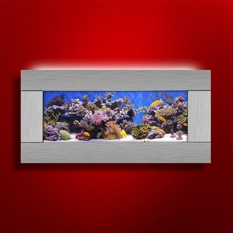 2.0 Wall Mounted Aquarium - Skyline - Silver Stainless Steel