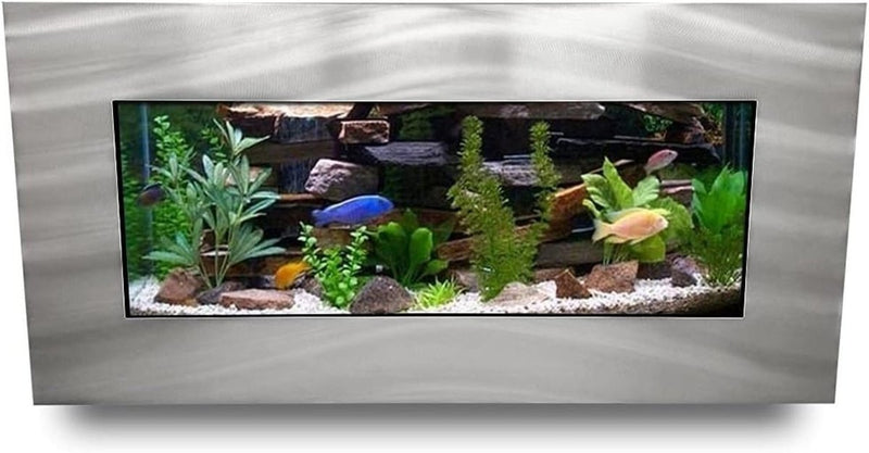 2.0 Wall Mounted Aquarium - Skyline - Silver Stainless Steel