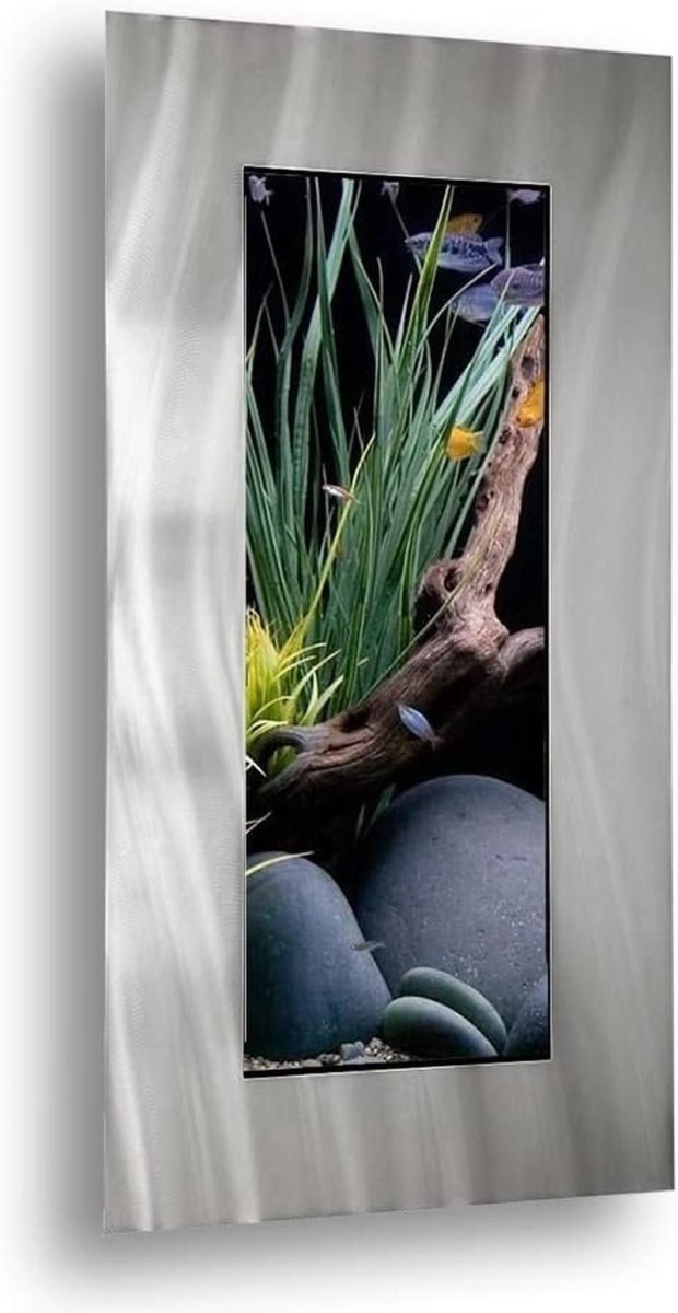 2.0 Wall Mounted Aquarium - Verticali Silver Stainless Steel