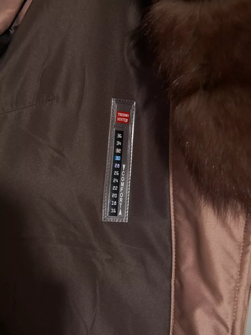 Genuine Polar Fox Fur Trim Rabbit Fur Insulated Parka