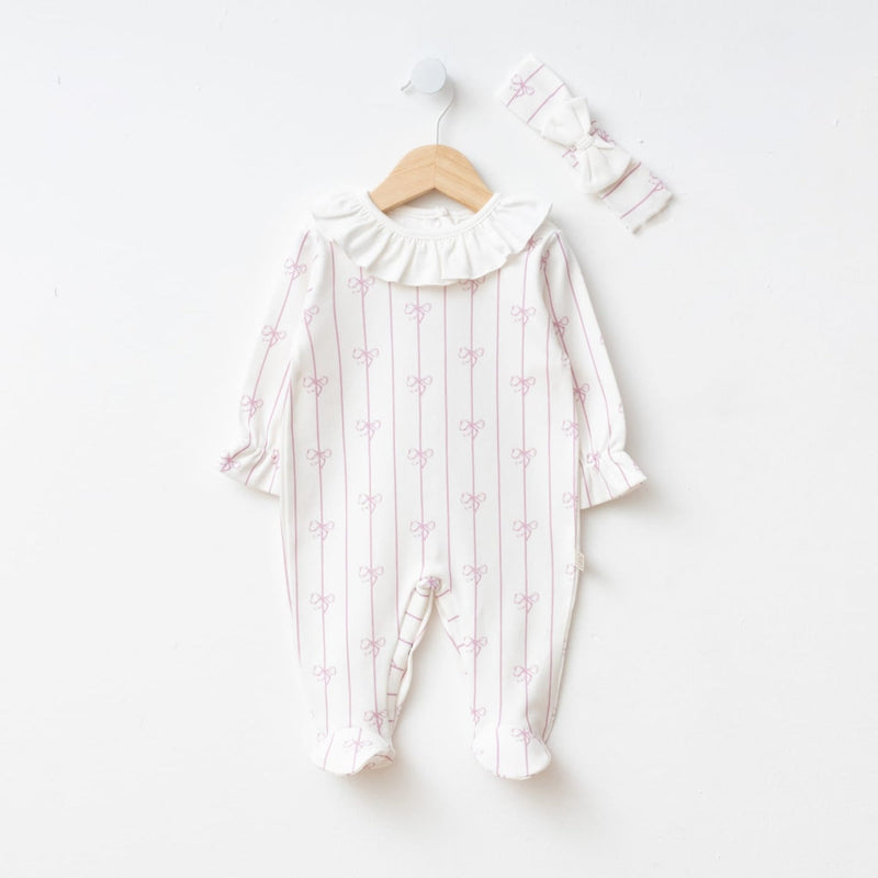 Lilac Bow Romper Set