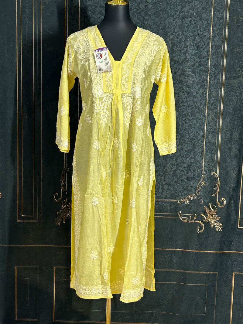 Modal silk chikankari kurti