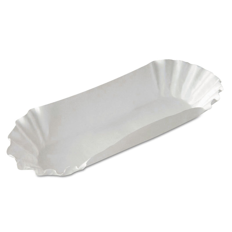 Dixie Medium Weight Fluted Hot Dog Trays, 8", White, Paper, 250/Pack, 12 Packs/Carton
