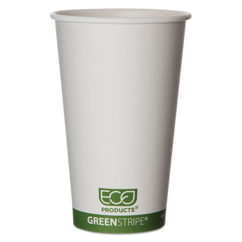 Eco-Products GreenStripe Renewable and Compostable Hot Cups, 16 oz,  50/Pack, 20 Packs/Carton