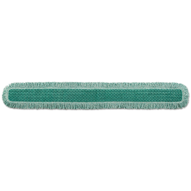 Rubbermaid HYGEN Dust Mop Heads With Fringe, Green, 60 in., Microfiber, Cut-End