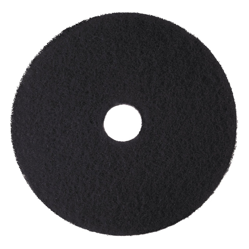 3M Low-Speed High Productivity Floor Pads 7300, 18" Diameter, Black, 5/Carton