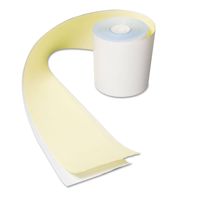 AmerCareRoyal No Carbon Register Rolls, 3" x 90 ft, White/Yellow, 30/Carton