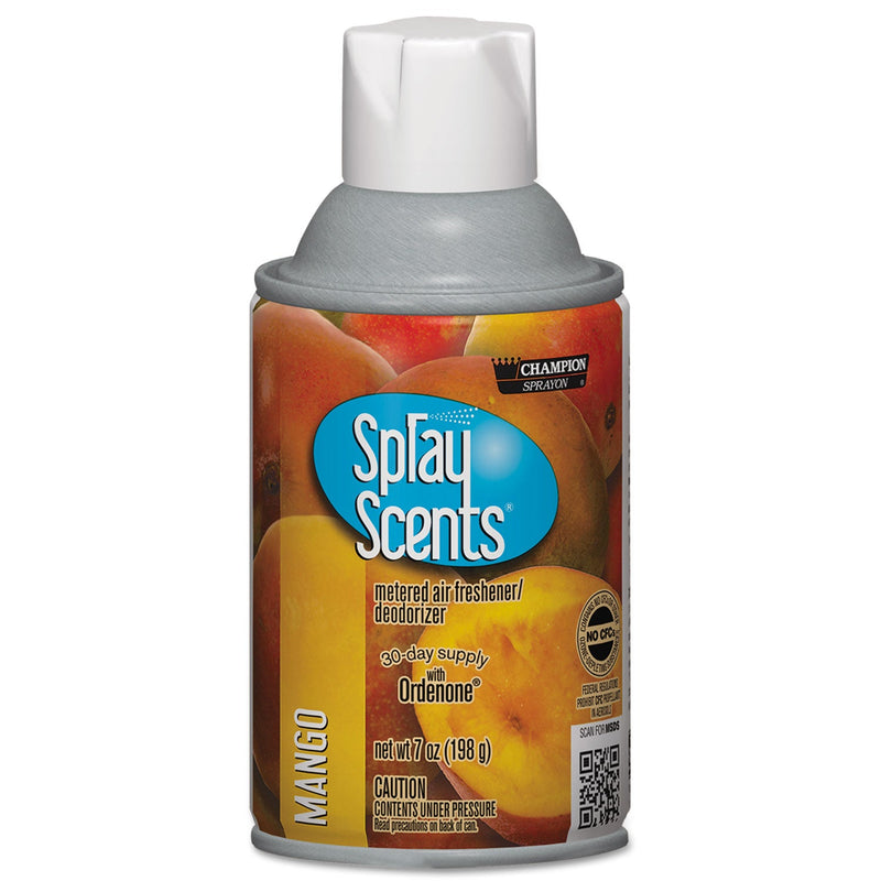 Chase Products Champion Sprayon SPRAYScents Metered Air Freshener Refill, Mango, 7 oz Aerosol Spray, 12/Carton