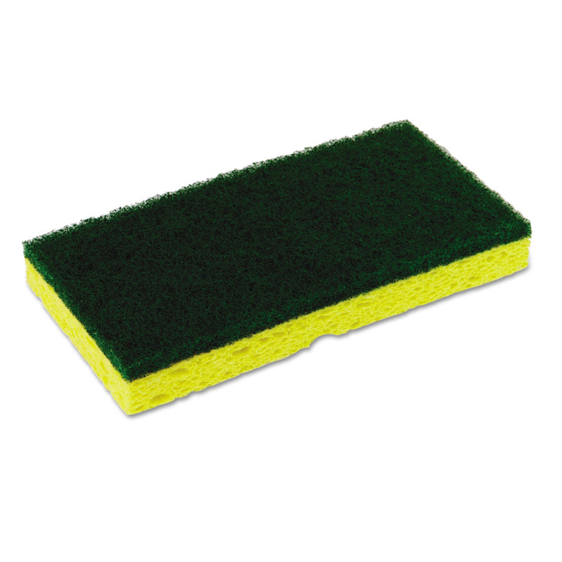 Continental Medium-Duty Scrubber Sponge, 3.13 x 6.25, 0.88 Thick, Yellow/Green, 5/Pack, 8 Packs/Carton