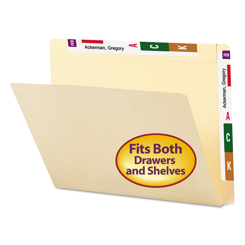 Smead Heavyweight Manila End Tab Conversion File Folders, Straight Tabs, Letter Size, 0.75" Expansion, Manila, 100/Box