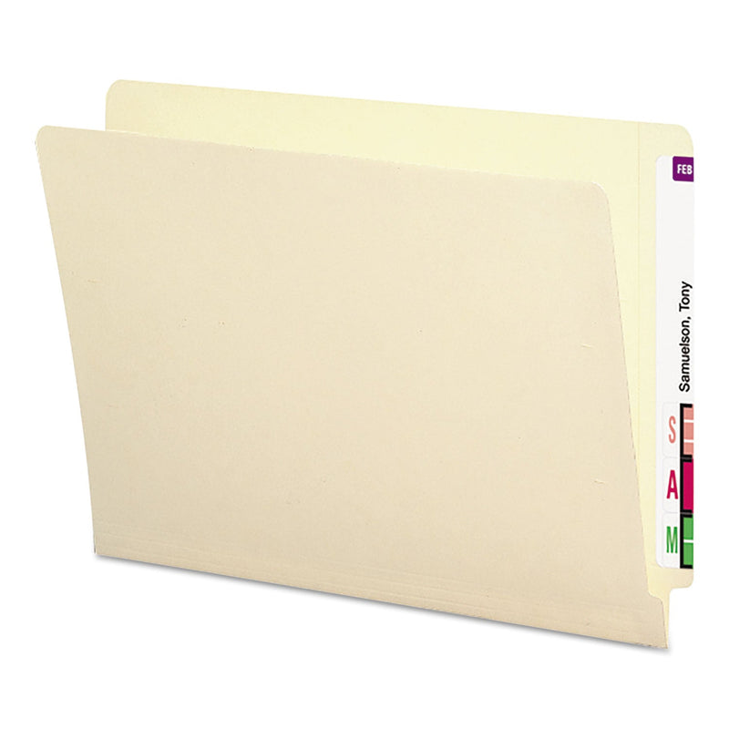 Smead End Tab Folders with Antimicrobial Product Protection, Straight Tabs, Letter Size, 0.75" Expansion, Manila, 100/Box