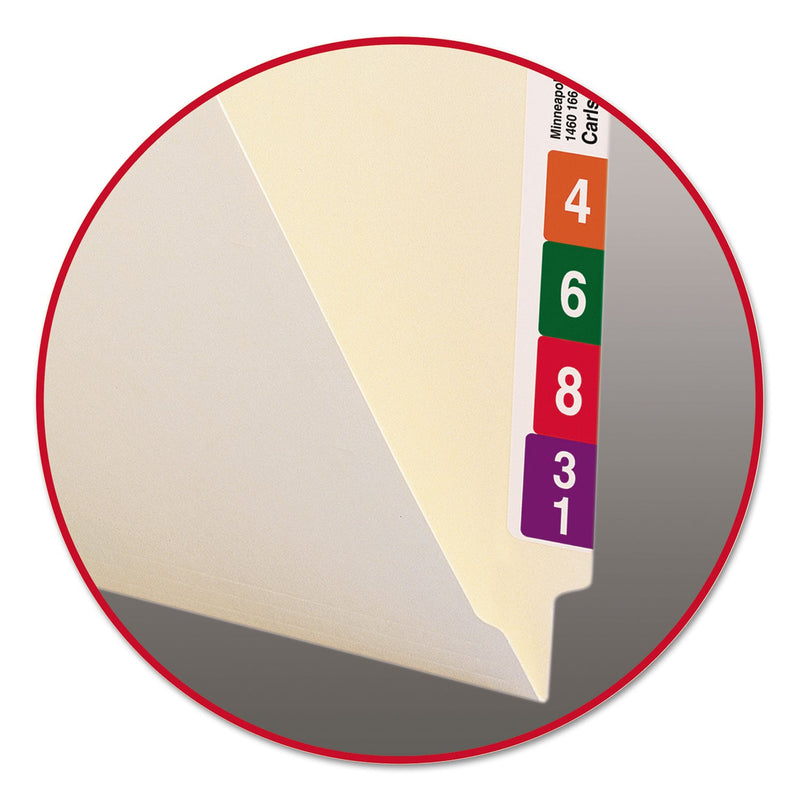 Smead Heavyweight Manila End Tab Folders, 9.5" High Front, Straight 1-Ply Tabs, Letter Size, 0.75" Expansion, Manila, 100/Box