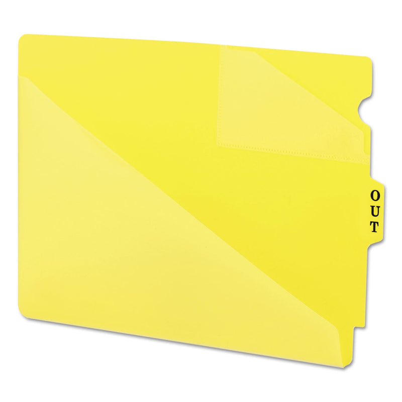 Smead End Tab Poly Out Guides, Two-Pocket Style, 1/3-Cut End Tab, Out, 8.5 x 11, Yellow, 50/Box