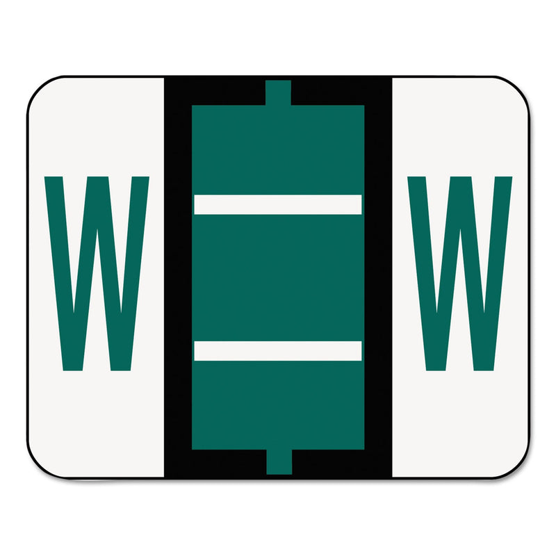 Smead A-Z Color-Coded End Tab Filing Labels, W, 1 x 1.25, White, 500/Roll