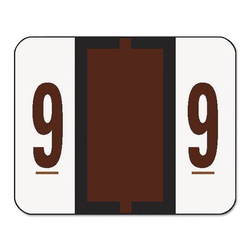 Smead Numerical End Tab File Folder Labels, 9, 1 x 1.25, White, 500/Roll