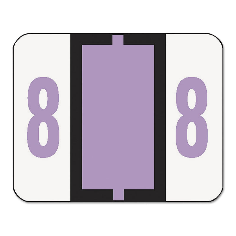 Smead Numerical End Tab File Folder Labels, 8, 1 x 1.25, White, 500/Roll