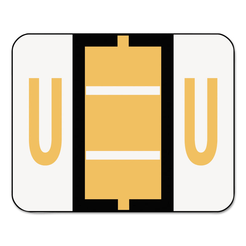 Smead A-Z Color-Coded End Tab Filing Labels, U, 1 x 1.25, White, 500/Roll