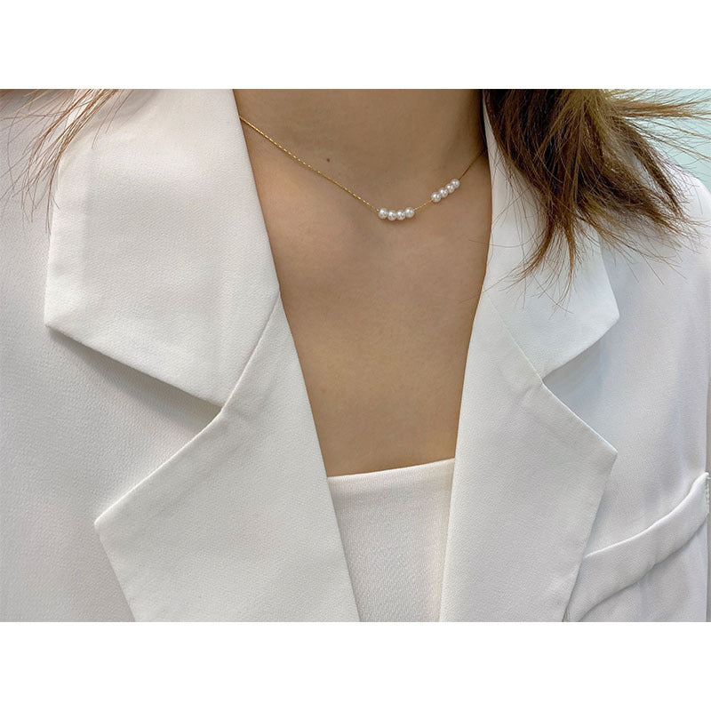 White Baroque Pearl Chain Necklace