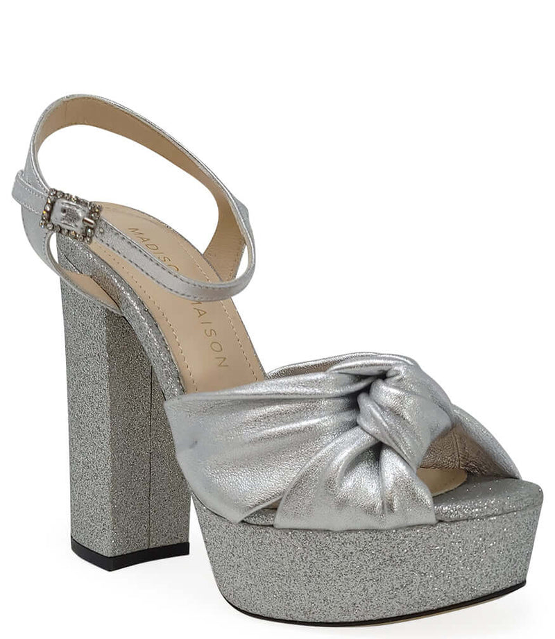 Marilu Silver Glitter Platform Heel