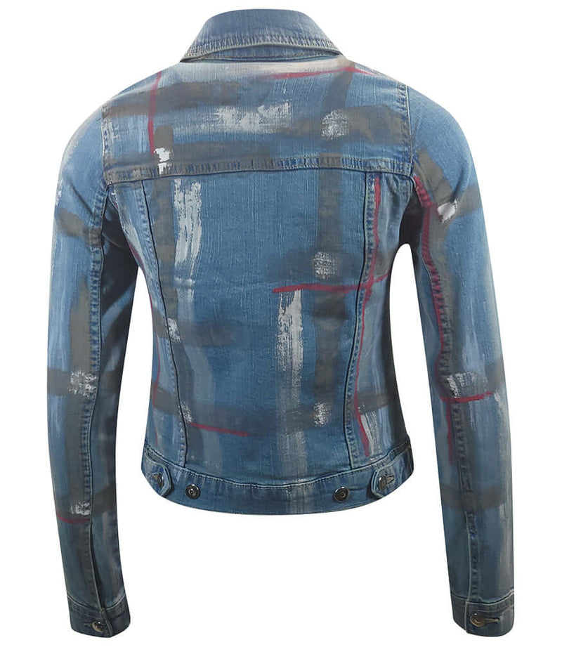 Light Blue / Brown Cotton Barbara Slim Jean Jacket