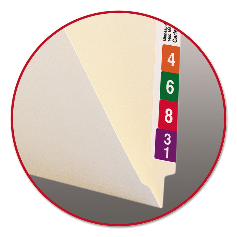 Smead Heavyweight Manila End Tab Folders, 9.5" High Front, Straight Tabs, Legal Size, 0.75" Expansion, Manila, 100/Box
