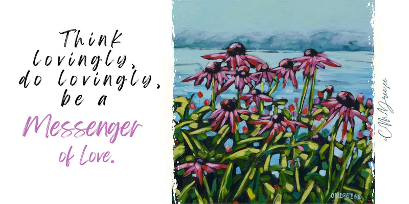 Drinkware- Purple Coneflowers at the Lake.