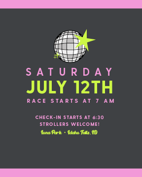 DISCO DASH 5K - CHILD 2025 5K REGISTRATION AND SHIRT