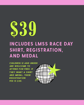 DISCO DASH 5K - CHILD 2025 5K REGISTRATION AND SHIRT