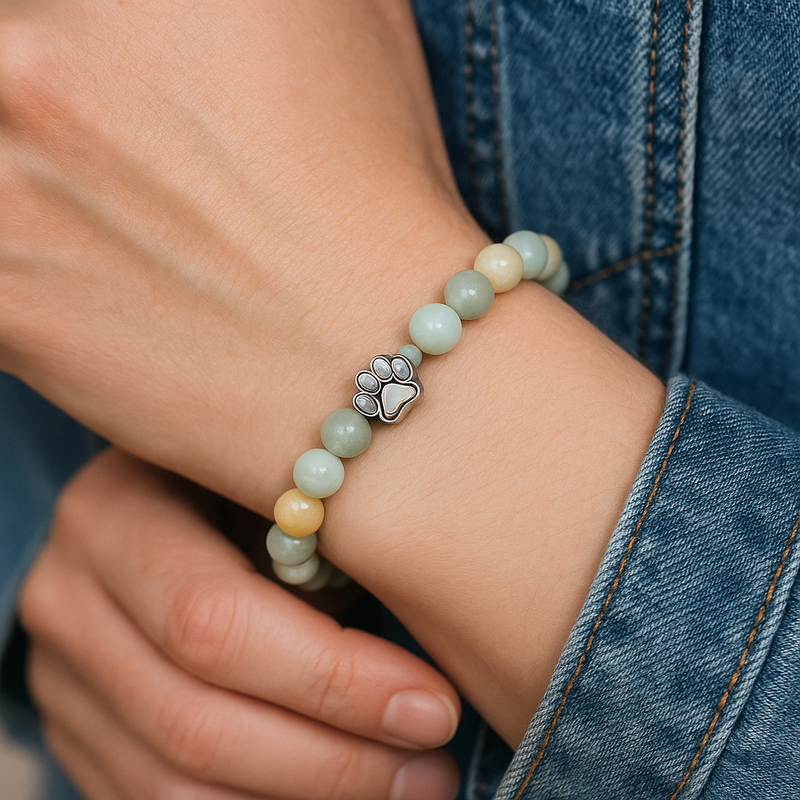 PawZee Beaded Bracelet with Paw Charm