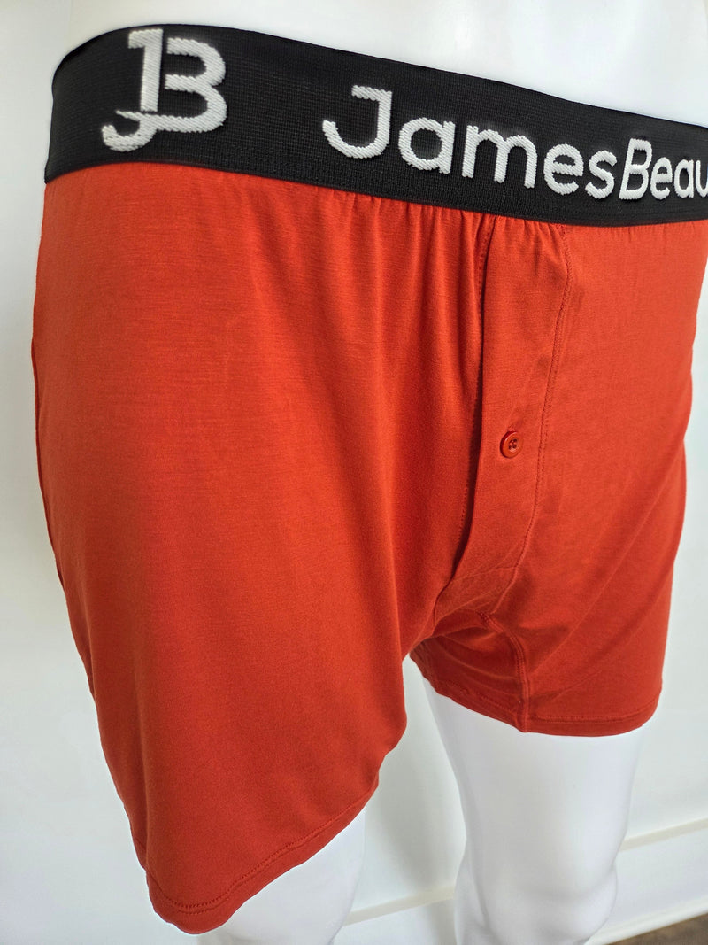 Men's Orange 95% Viscose from Bamboo Boxer Shorts