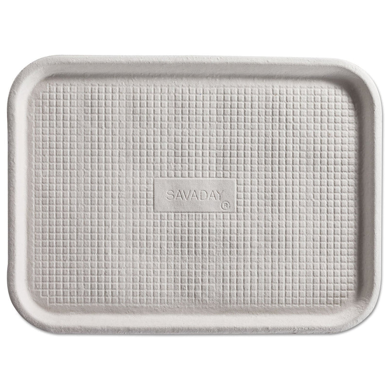 Chinet Savaday Molded Fiber Flat Food Tray, 1-Compartment, 16 x 12, White, Paper, 200/Carton