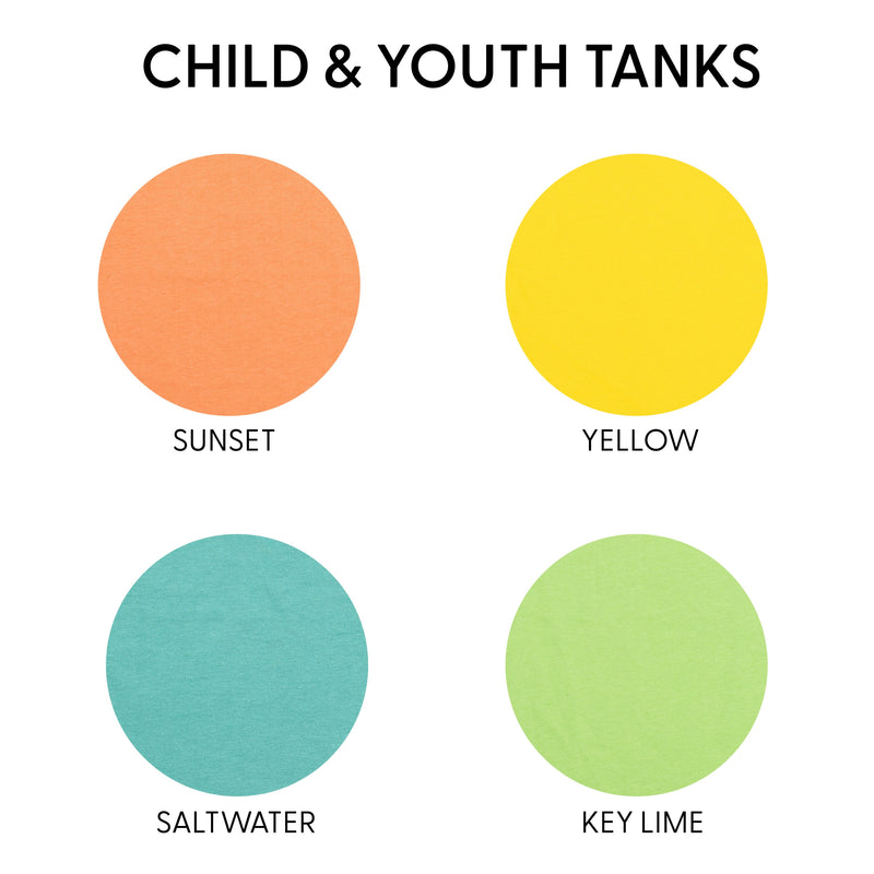 Embroidered Tone on Tone - Child TANK - Hibiscus x4 Flowers