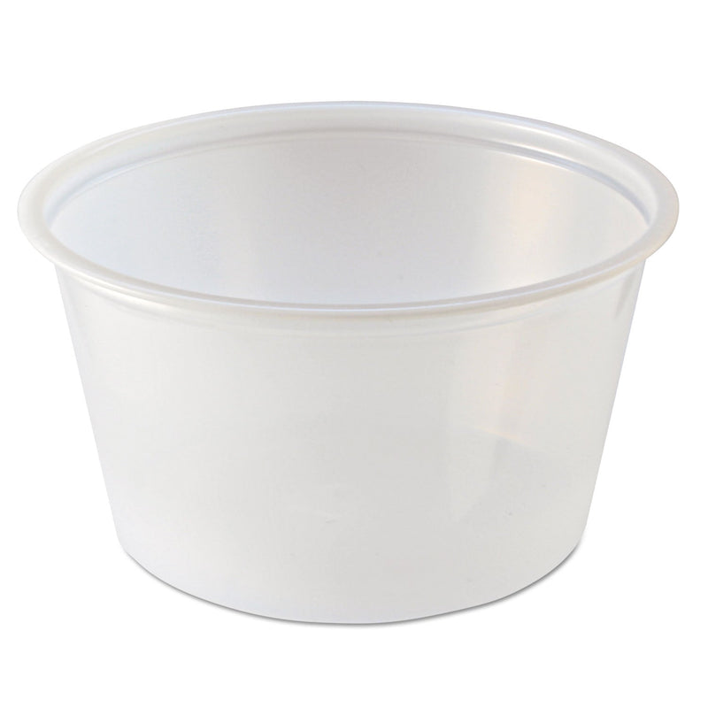 Fabri-Kal Portion Cups, 4 oz, Clear, 125/Sleeve, 20 Sleeves/Carton