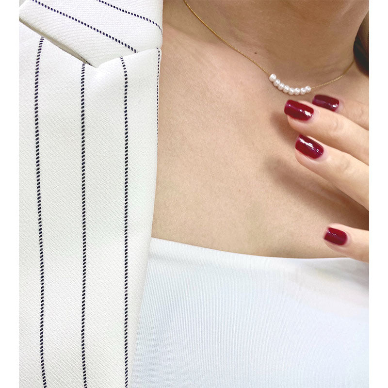 White Baroque Pearl Chain Necklace