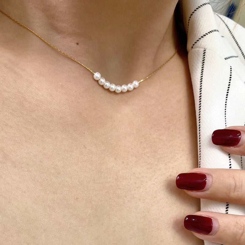 White Baroque Pearl Chain Necklace