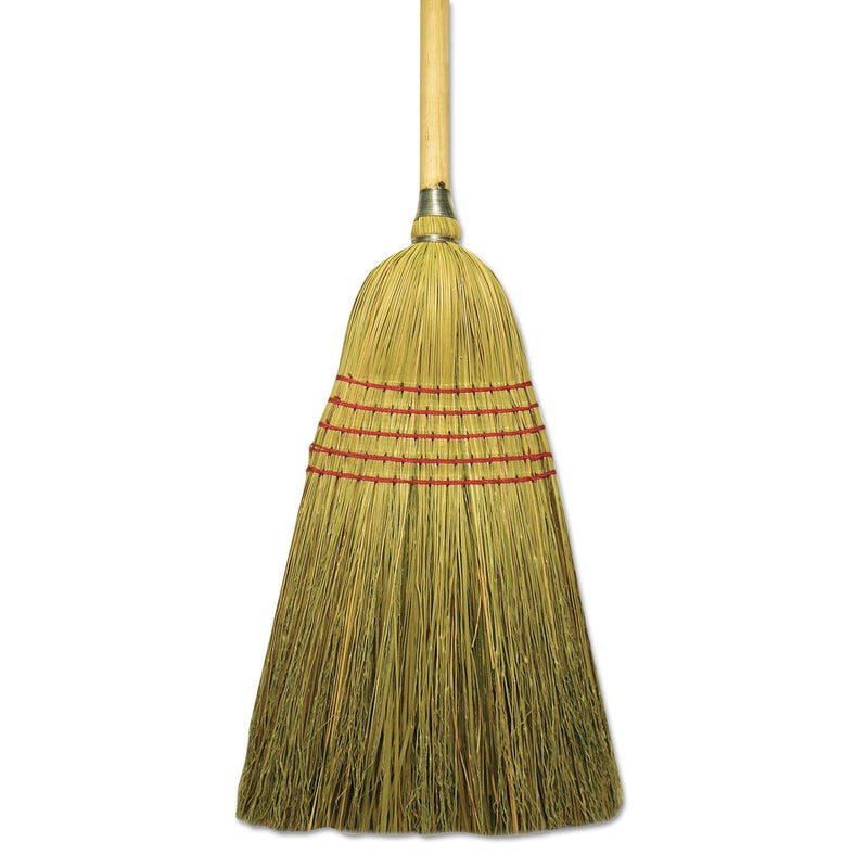 Boardwalk Corn/Fiber Brooms, Corn/Yucca Bristles, 53.5" Overall Length, Natural, 6/Carton
